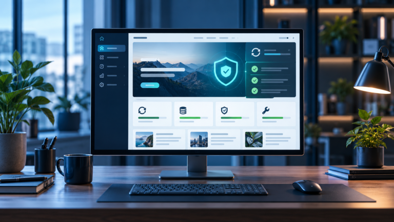 Professionele website met beveiligings- en onderhoudscontrole