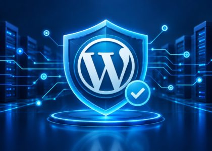 WordPress beveiligingsupdate met schild en vinkje